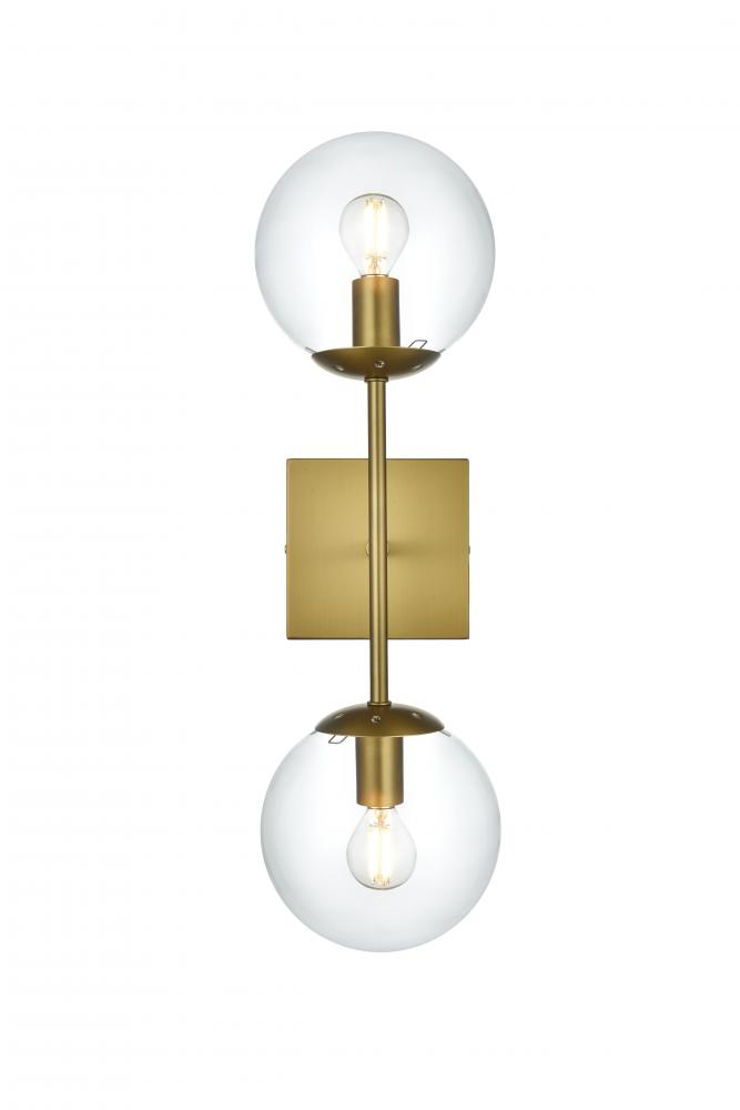 Neri Wall Sconce W5.9&#34;E6.7&#34;H20&#34; Satin Gold