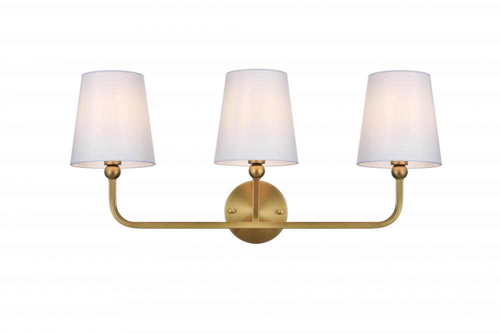 Wall sconce W25.7&#34;x E7.5&#34; x H11.8&#34;L3 Satin Gold