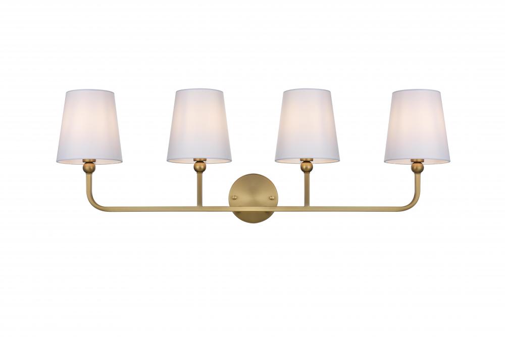 Wall sconce W35.5&#34;x E7.5&#34; x H11.8&#34;L4 Satin Gold