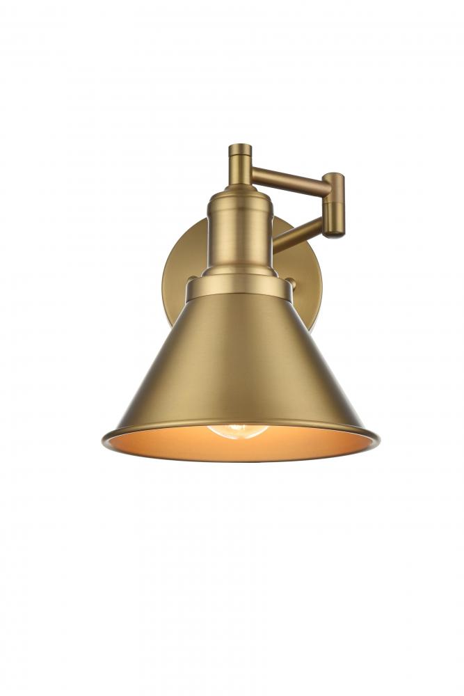 Wall sconce W6.9&#34;x E12.3&#34; x H8&#34;L1 Satin Gold
