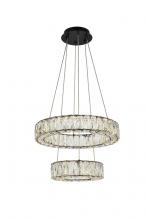 Elegant 3503G18BK - Monroe 18 inch LED two ring pendant in black