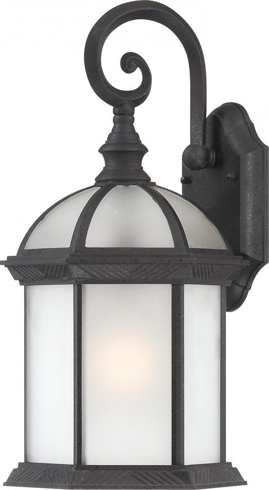 1-Light 26&#34; Outdoor Wall Lantern in Textured Black Finish with Frosted Glass and (1) 26W GU24