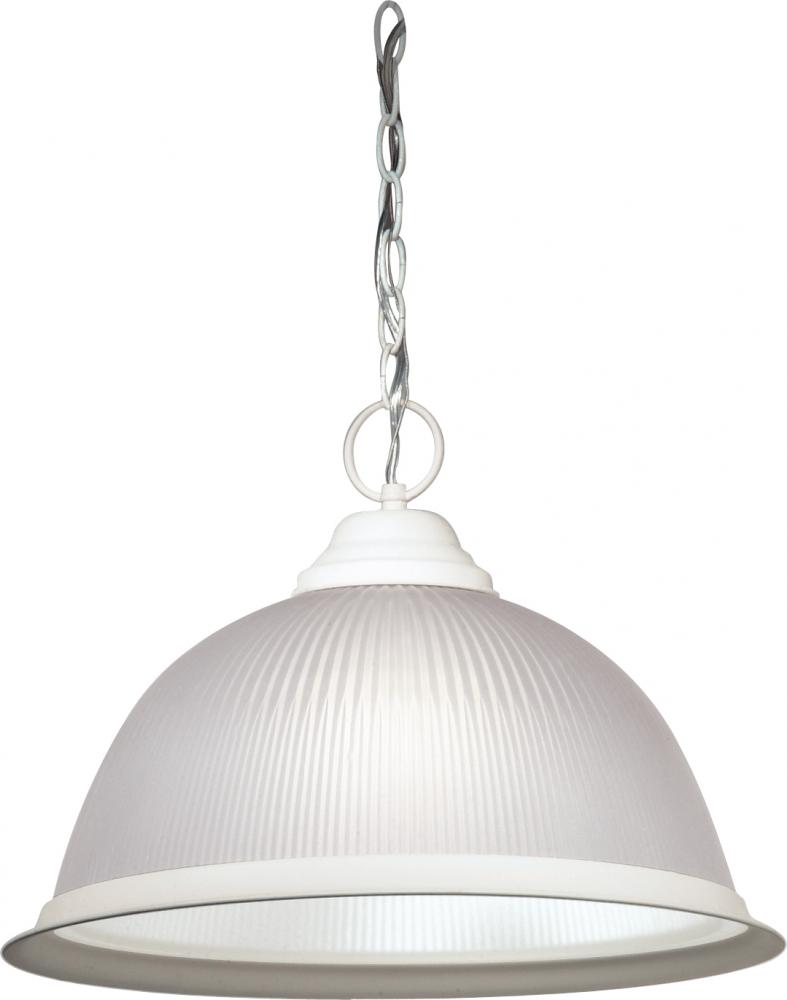 1 Light - 15&#34; - Pendant - Frosted Prismatic Dome