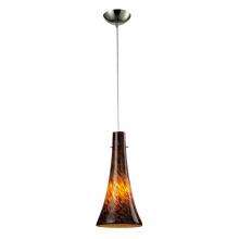 ELK Home 140-1ES - One Light Satin Nickel Espresso Glass Down Pendant